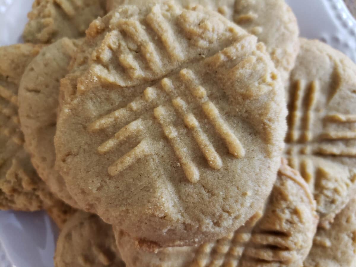 sourdough peanut butter criss cross cookie